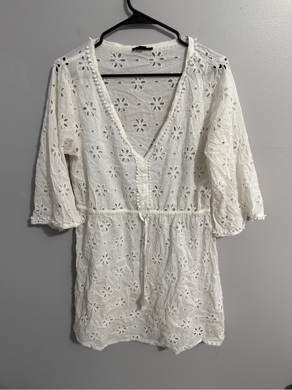 J Crew Dress Womens Medium Cotton Eyelet Florals Angel Bridal Shower Soft Girl
